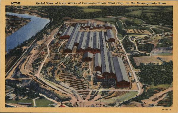 Aerial View of Irvin Works of Carnegie-Illinois Steel Corp. on the Monongahela River Clairton Pennsylvania