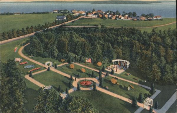 Aerial View of Tea Garden at Grand Hotel Mackinac Island Michigan