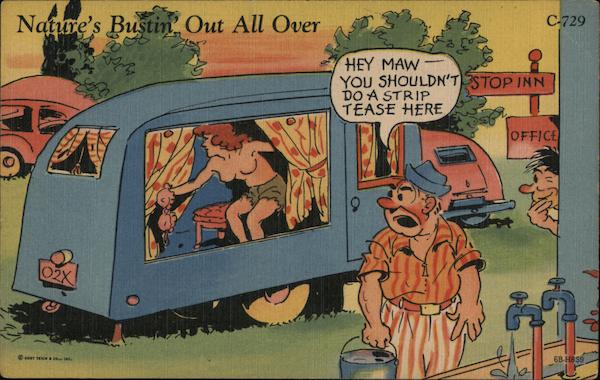 Nature's Bustin' Out All Over - Topless Woman, Close Neighbors C-729 East Rainelle West Virginia