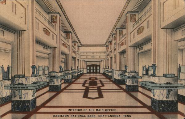 Interior of the Main Office, Hamilton National Bank Chattanooga Tennessee