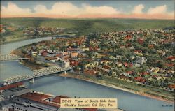 View of South Side from Clark's Summit Oil City, PA Postcard Postcard Postcard
