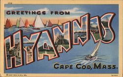 Greetings From Hyannis Massachusetts Postcard Postcard Postcard