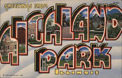 Greetings From Highland Park Postcard