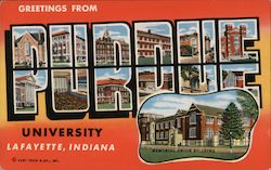 Greetings From Purdue University Postcard