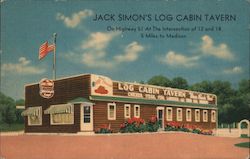 Jack Simon's Log Cabin Tavern Madison, WI Postcard Postcard Postcard