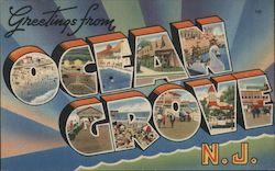 Greetings from Ocean Grove, N.J. - Boardwalk, Beach Views Postcard