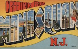 Greetings From Manasquan New Jersey Postcard Postcard Postcard