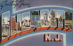 Greetings from Elizabeth, N.J. - Select Views New Jersey Postcard Postcard Postcard