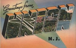 Greetings From Union N.J. Postcard