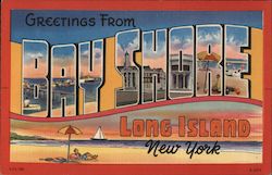 Greetings From Bay Shore New York Postcard Postcard Postcard