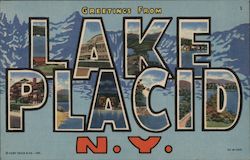 Greetings from Lake Placid, N.Y. Postcard