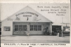Electric & Carburetor Service Postcard