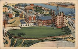 Aerial View of Duquesne University Postcard