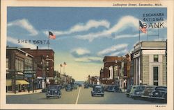 Ludington Street Escanaba, MI Postcard Postcard Postcard