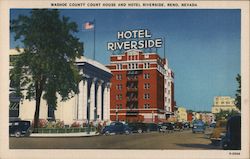 Washoe County Court House and Hotel Riverside Postcard
