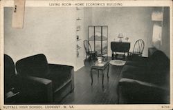 Living Room, Home Economics Building, Nuttall High School Postcard