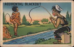 Accidental Blackout Black Americana Postcard Postcard Postcard