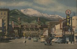 Pikes Peak Avenue - Antlers Hotel Colorado Springs, CO Postcard Postcard Postcard