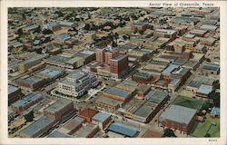 Aerial View of Greenville Texas Postcard Postcard Postcard