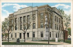 New Bourbon County Court House and Soldiers Monument Postcard