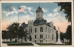 Clay Co Court House and Soldiers Monument Postcard