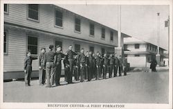 Reception Center--A First Formation Military Postcard Postcard Postcard