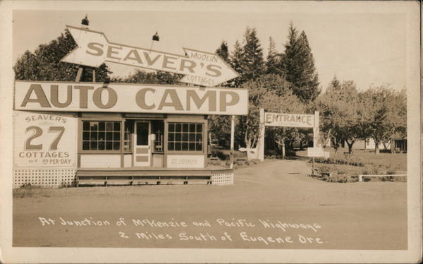 Seaver's Auto Camp Eugene Oregon