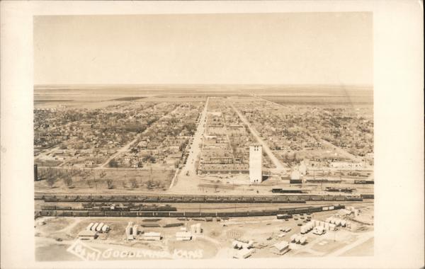 Aerial View of Goodland, Railroad Kansas