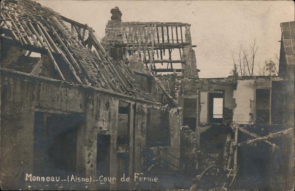 Bombed Building Monneau France World War I