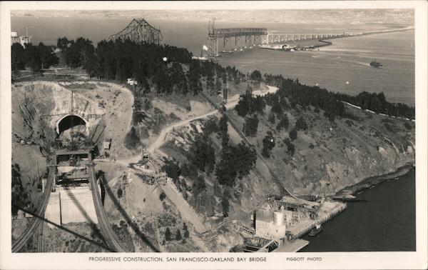 Construction of San Francisco Bay Bridge California
