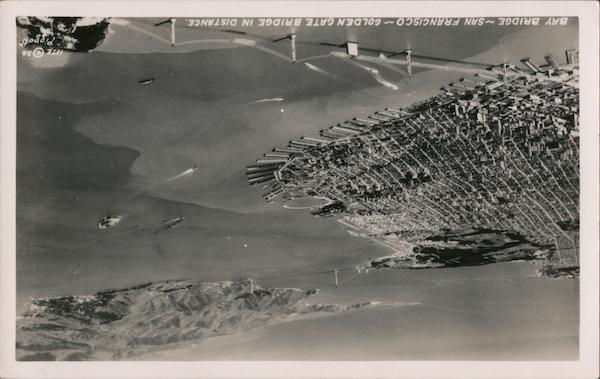 Bay Bridge - Golden Gate Bridge in Distance San Francisco California
