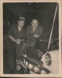 Men Working on Car Original Photograph