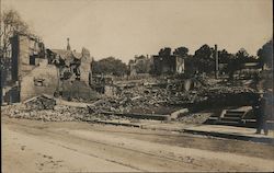 Destroyed Buildings after Fire Postcard