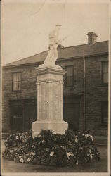 WWI War Memorial Statue, Wolsingham Road Tow Law, England Military Postcard Postcard Postcard
