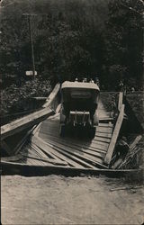 Car on Collapsed Bridge Postcard