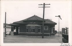 Iola Railroad Depot Postcard