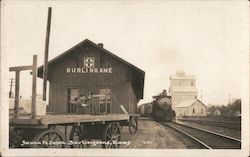 Santa Fe Depot Burlingame, KS Postcard Postcard Postcard