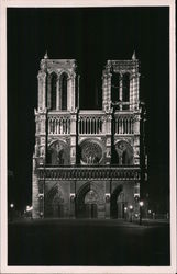 Paris at Night - Notre-Dame Cathedral Postcard