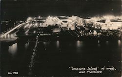 "Treasure Island" at Night Postcard