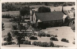 Chapel and River, Park College Postcard