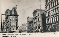 Junction 9th and Main 1890 Postcard