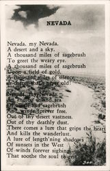 Nevada Poem Postcard