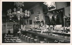 The Famous Crystal Chandelier of the Washoe Club Postcard