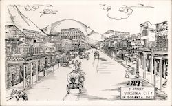 C Street in Bonanza Days Virginia City, NV Postcard Postcard Postcard
