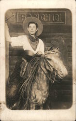 Photo of William George Smith on Faux Horse "Ranch 101" Postcard