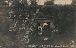 Boating Under the C.T.R.R. Windiate Park Postcard
