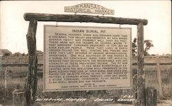 Indian Burial Pit Historical Marker Postcard