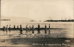 Bathing, Crescent City Beach California Postcard Postcard Postcard