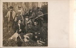 Hunting Party with Guns and Dogs Postcard