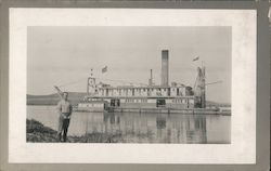 Barge on Panama Canal Postcard